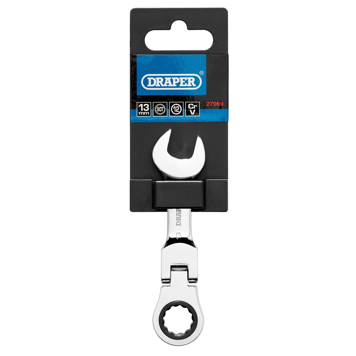 Draper HI-TORQ Metric Stubby Flexible Head Ratchet Combination Spanner, 13mm : Model No. 8230FMMBS