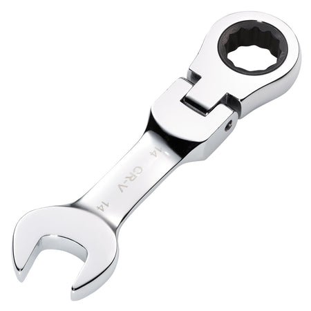 Draper HI-TORQ Metric Stubby Flexible Head Ratchet Combination Spanner, 14mm : Model No. 8230FMMBS