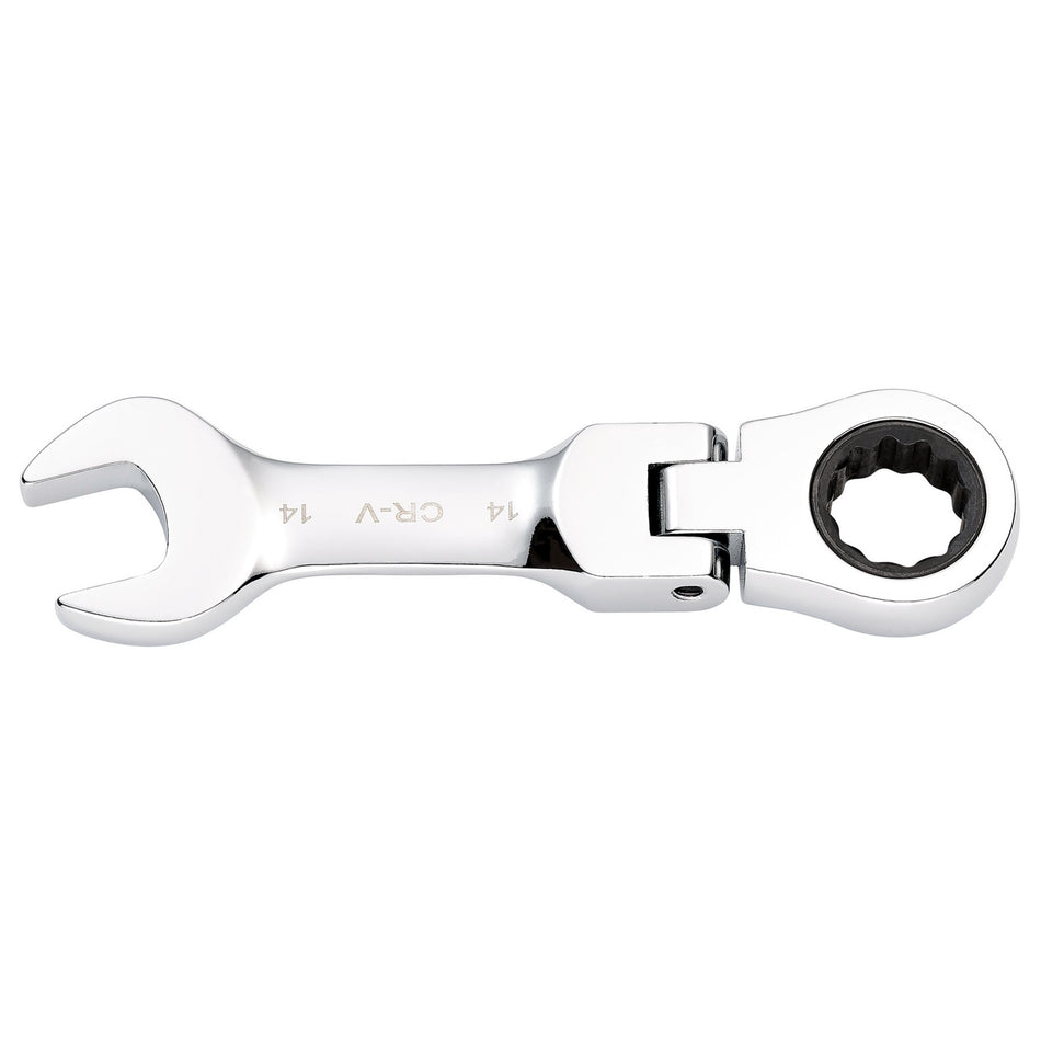 Draper HI-TORQ Metric Stubby Flexible Head Ratchet Combination Spanner, 14mm : Model No. 8230FMMBS