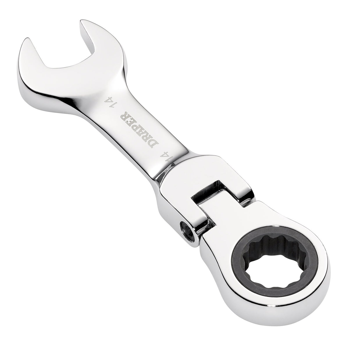 Draper HI-TORQ Metric Stubby Flexible Head Ratchet Combination Spanner, 14mm : Model No. 8230FMMBS