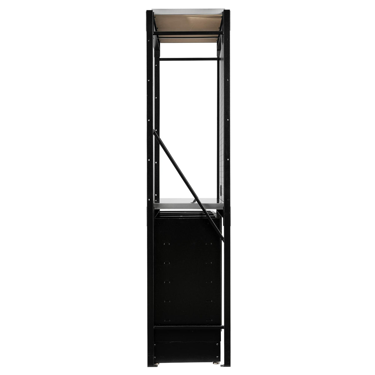 BUNKER 15 Piece Modular Storage Combo 2 Tier Racking with Stainless Steel Shelving, Pegboards and Floor Cabinets, 1500mm : Model No. MS400-C1 15PC S