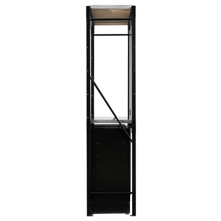 BUNKER 15 Piece Modular Storage Combo 2 Tier Racking with Stainless Steel Shelving, Pegboards and Floor Cabinets, 1500mm : Model No. MS400-C1 15PC S
