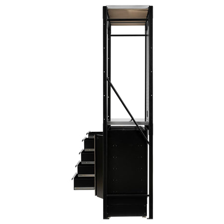 BUNKER 15 Piece Modular Storage Combo 2 Tier Racking with Stainless Steel Shelving, Pegboards and Floor Cabinets, 1500mm : Model No. MS400-C1 15PC S