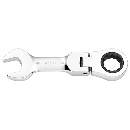 Draper HI-TORQ Metric Stubby Flexible Head Ratchet Combination Spanner, 15mm : Model No. 8230FMMBS