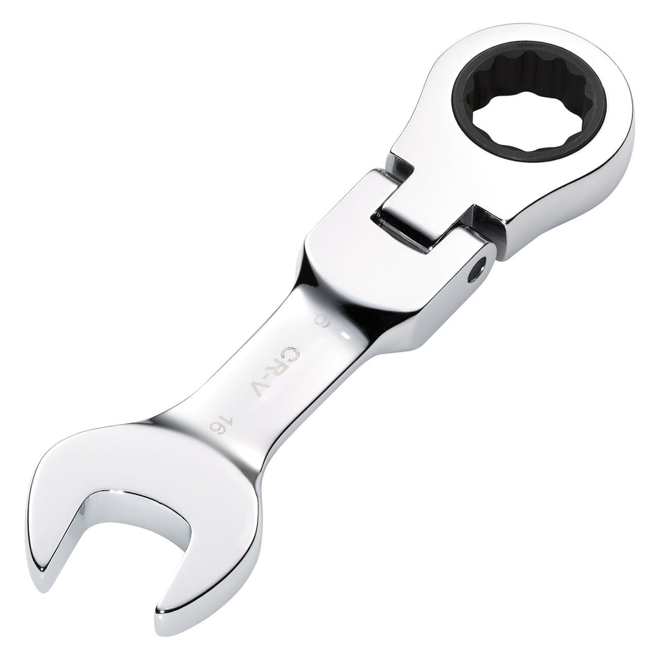 Draper HI-TORQ Metric Stubby Flexible Head Ratchet Combination Spanner, 16mm : Model No. 8230FMMBS