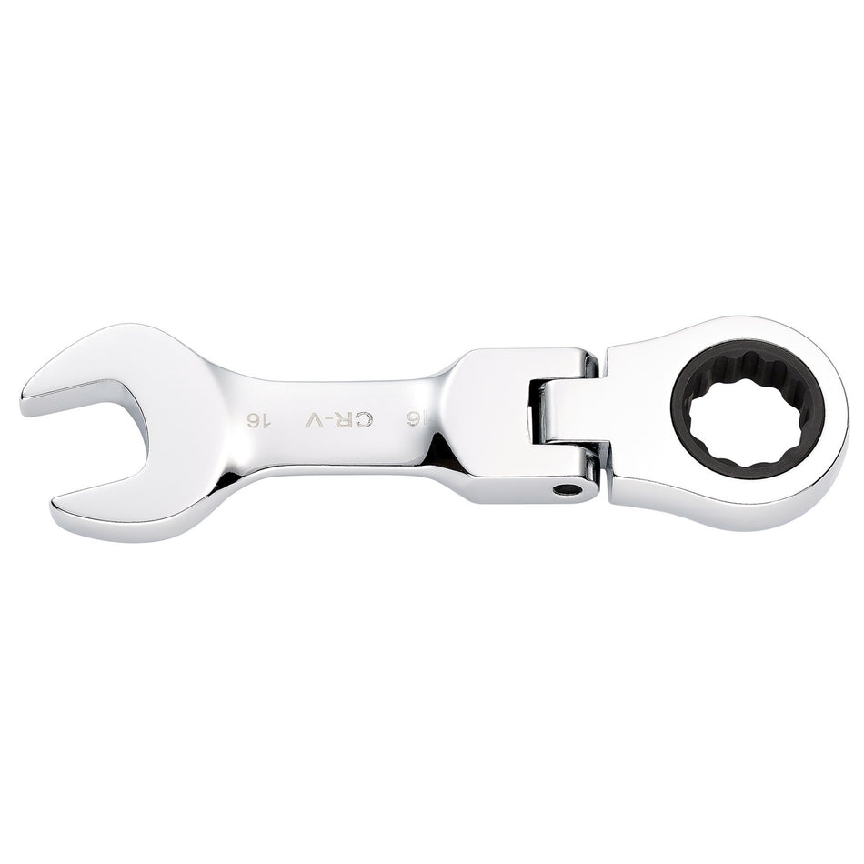 Draper HI-TORQ Metric Stubby Flexible Head Ratchet Combination Spanner, 16mm : Model No. 8230FMMBS