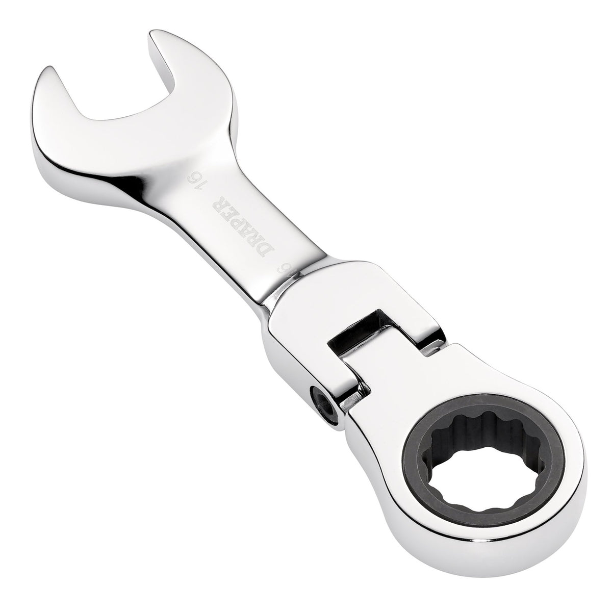 Draper HI-TORQ Metric Stubby Flexible Head Ratchet Combination Spanner, 16mm : Model No. 8230FMMBS