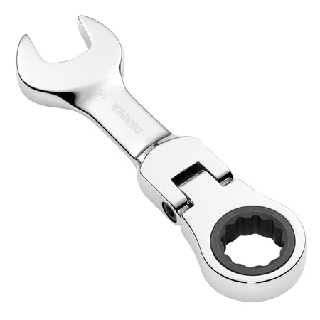 Draper HI-TORQ Metric Stubby Flexible Head Ratchet Combination Spanner, 16mm : Model No. 8230FMMBS