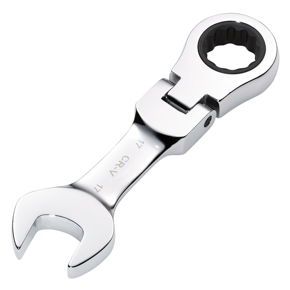 Draper HI-TORQ Metric Stubby Flexible Head Ratchet Combination Spanner, 17mm : Model No. 8230FMMBS