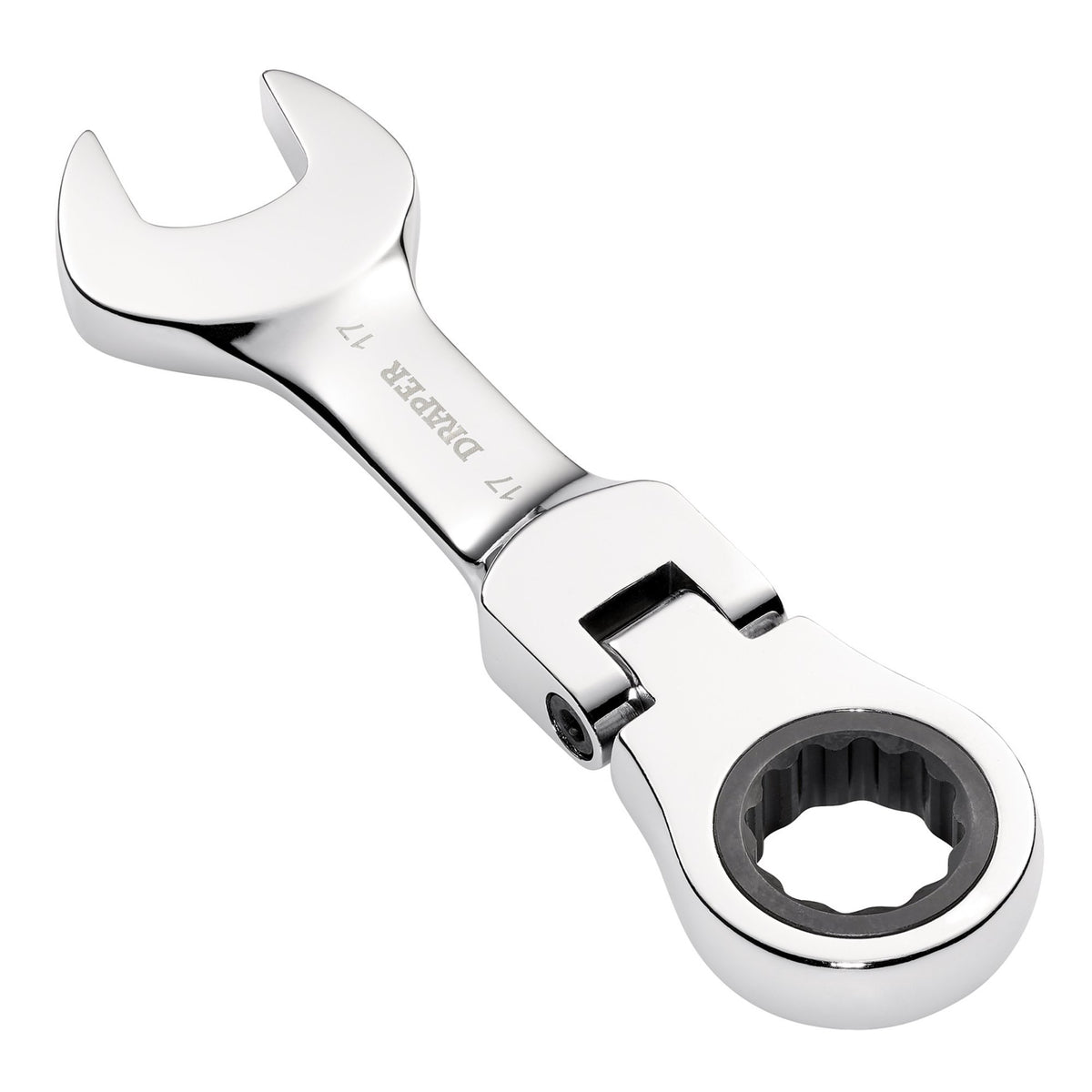 Draper HI-TORQ Metric Stubby Flexible Head Ratchet Combination Spanner, 17mm : Model No. 8230FMMBS