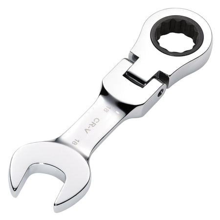 Draper HI-TORQ Metric Stubby Flexible Head Ratchet Combination Spanner, 18mm : Model No. 8230FMMBS