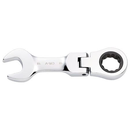 Draper HI-TORQ Metric Stubby Flexible Head Ratchet Combination Spanner, 18mm : Model No. 8230FMMBS