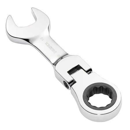Draper HI-TORQ Metric Stubby Flexible Head Ratchet Combination Spanner, 18mm : Model No. 8230FMMBS