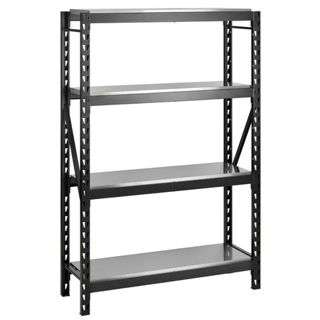 BUNKER 18 Piece Modular 4 Tier Racking with Stainless Steel Shelving, 1500mm : Model No. MS400-54-18PC S
