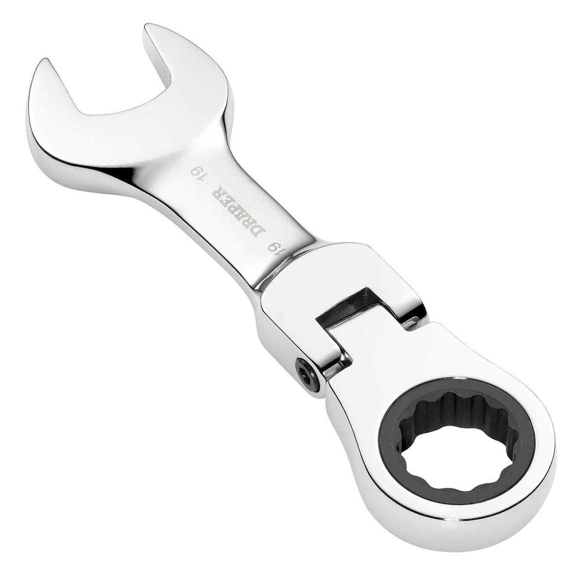 Draper HI-TORQ Metric Stubby Flexible Head Ratchet Combination Spanner, 19mm : Model No. 8230FMMBS