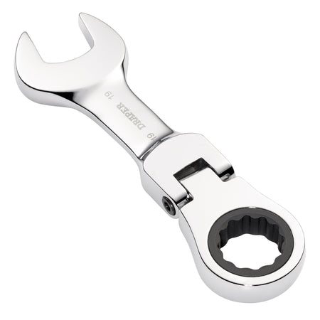 Draper HI-TORQ Metric Stubby Flexible Head Ratchet Combination Spanner, 19mm : Model No. 8230FMMBS