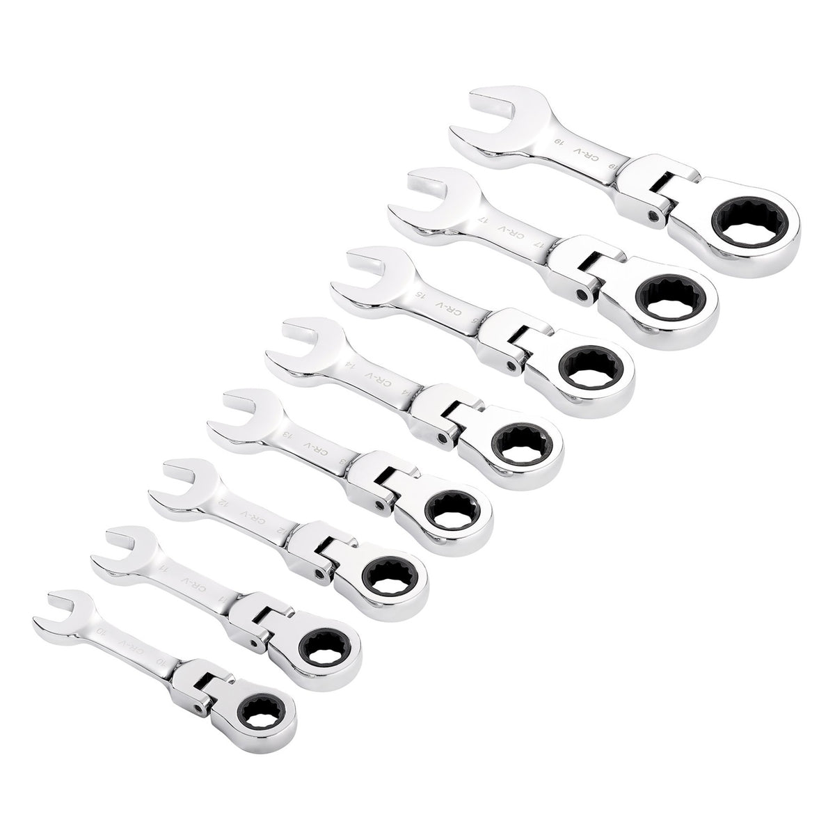 Draper HI-TORQ Metric Stubby Flexible Head Ratchet Combination Spanner Set (8 Piece) : Model No. 8230FMMBS/8