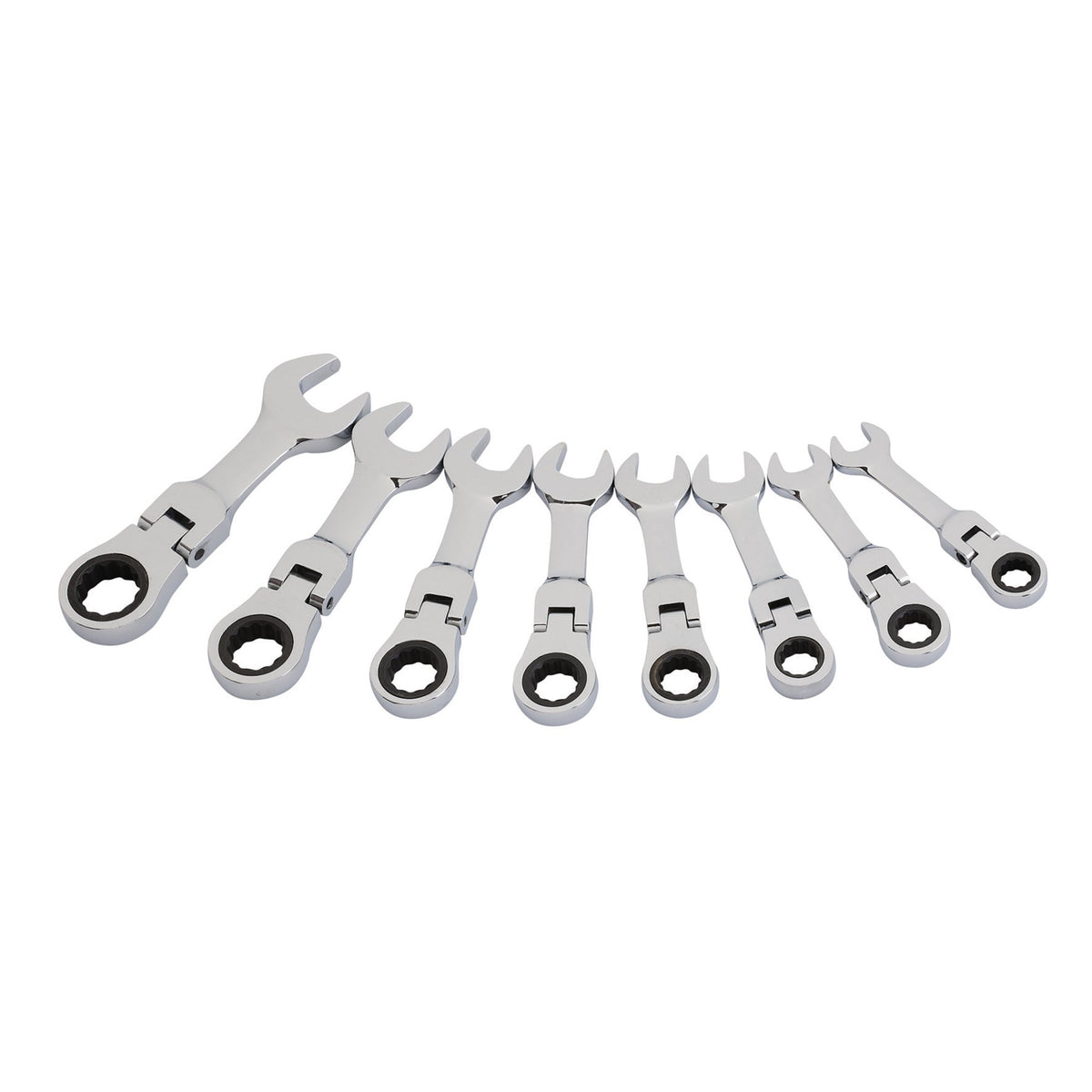 Draper HI-TORQ Metric Stubby Flexible Head Ratchet Combination Spanner Set (8 Piece) : Model No. 8230FMMBS/8