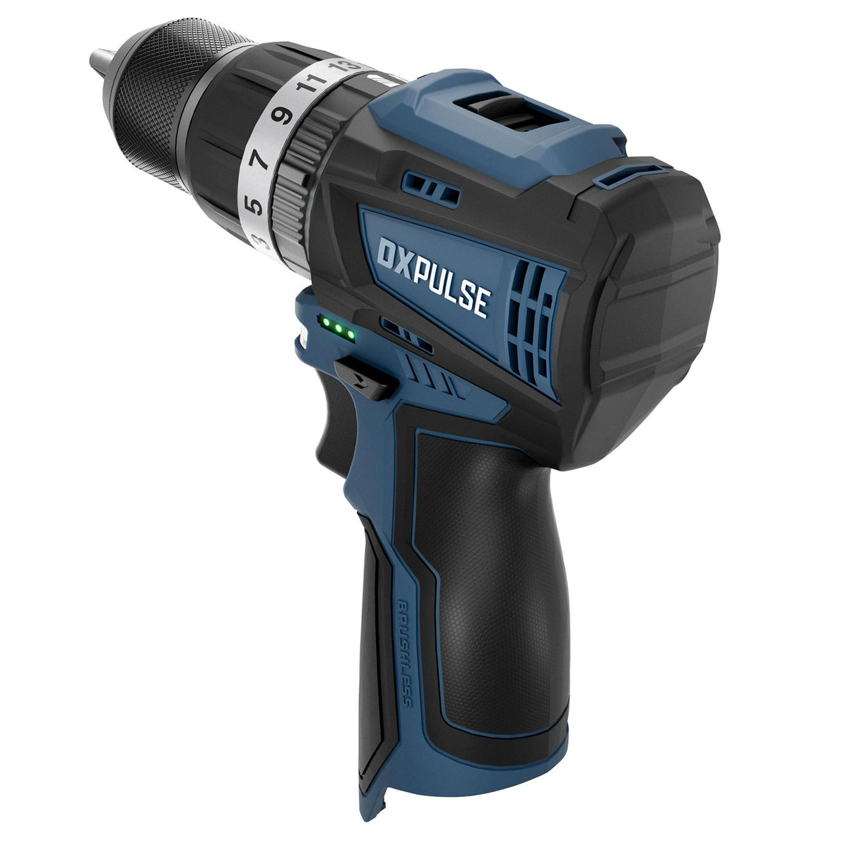 DXPULSE 12V Brushless Combi Drill & Impact Driver Kit, 1/4" Sq. Dr., 2 x 4.0Ah Batteries, 1 x Fast Charger