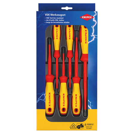 KNIPEX 00 20 12 V02 VDE Insulated Slotted/Phillips Screwdriver Set: No.00 20 12 V02