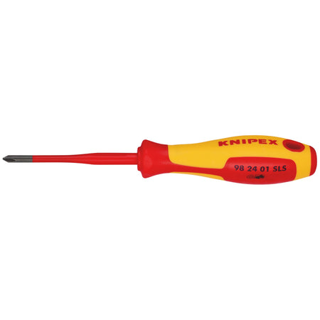 KNIPEX 98 24 01 SLS VDE Insulated Plus/Minus Screwdriver, PH/S1 x 80mm: No.98 24 01 SLS