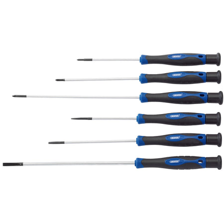 DRAPER 6 piece Extra Long Precision Screwdriver Set: Model No.PSS6XL