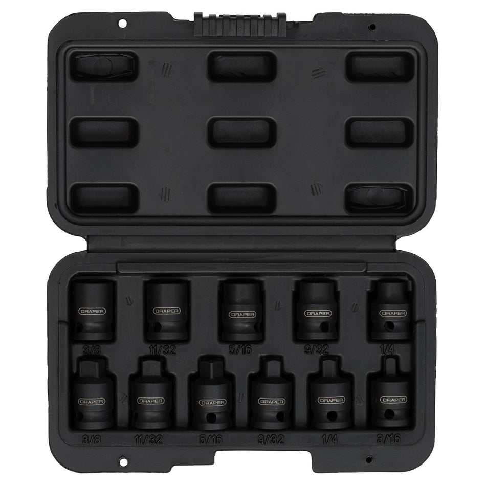 Impact Pipe Plug Socket Set, 3/8" Sq. Dr. (11 Piece)