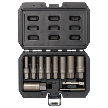 Spiral Type Deep Bolt Extractor Set, 3/8" Sq. Dr. (11 Piece)