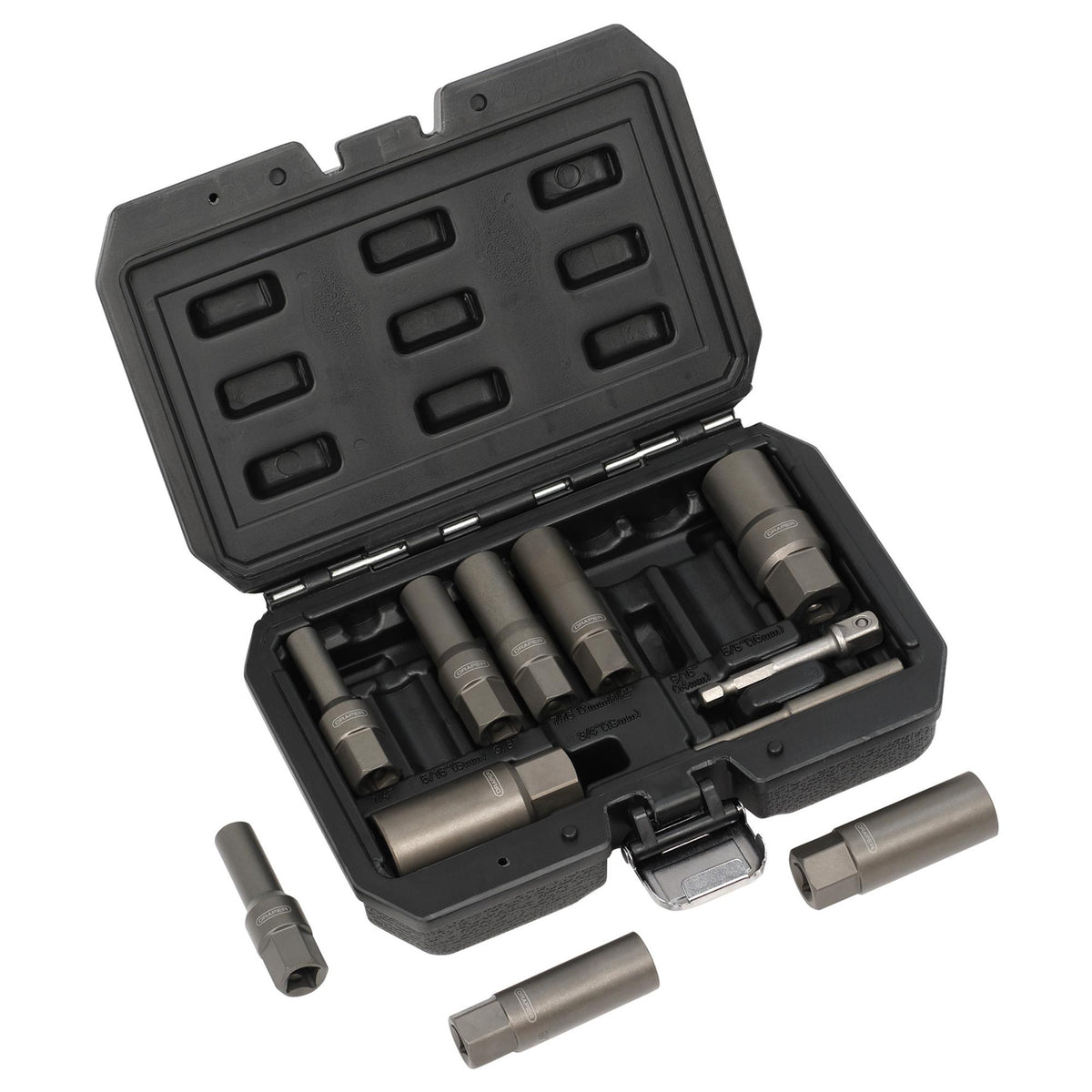 Spiral Type Deep Bolt Extractor Set, 3/8" Sq. Dr. (11 Piece)