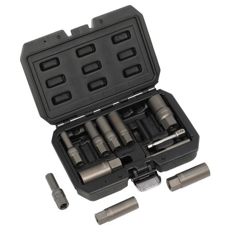 Spiral Type Deep Bolt Extractor Set, 3/8" Sq. Dr. (11 Piece)
