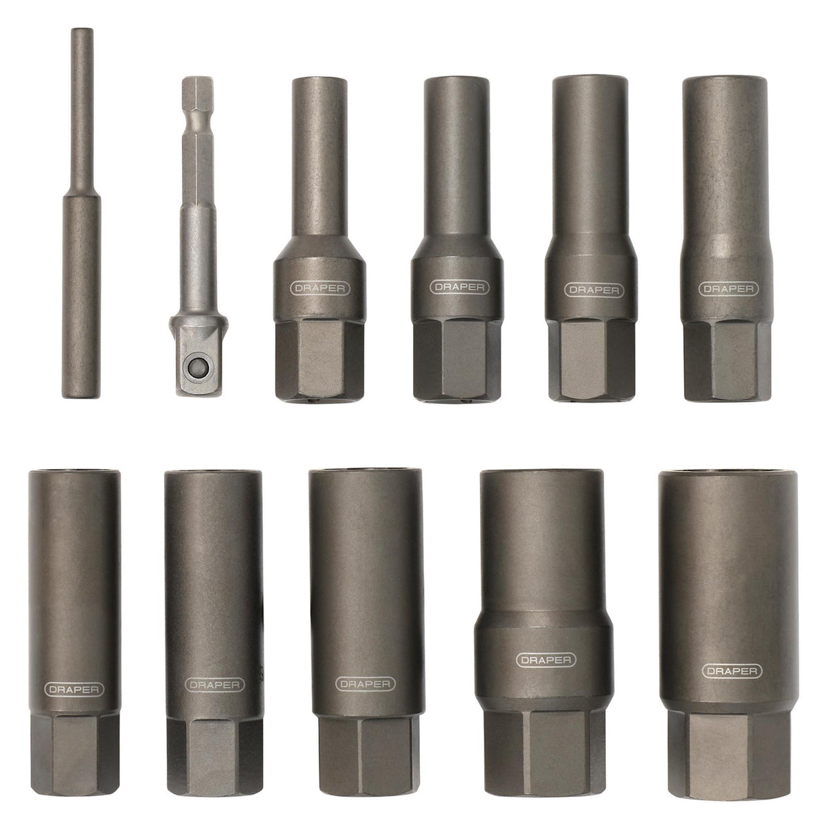 Spiral Type Deep Bolt Extractor Set, 3/8" Sq. Dr. (11 Piece)