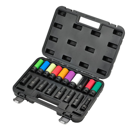Wheel Nut Socket Set, 1/2" Sq. Dr. (18 Piece)