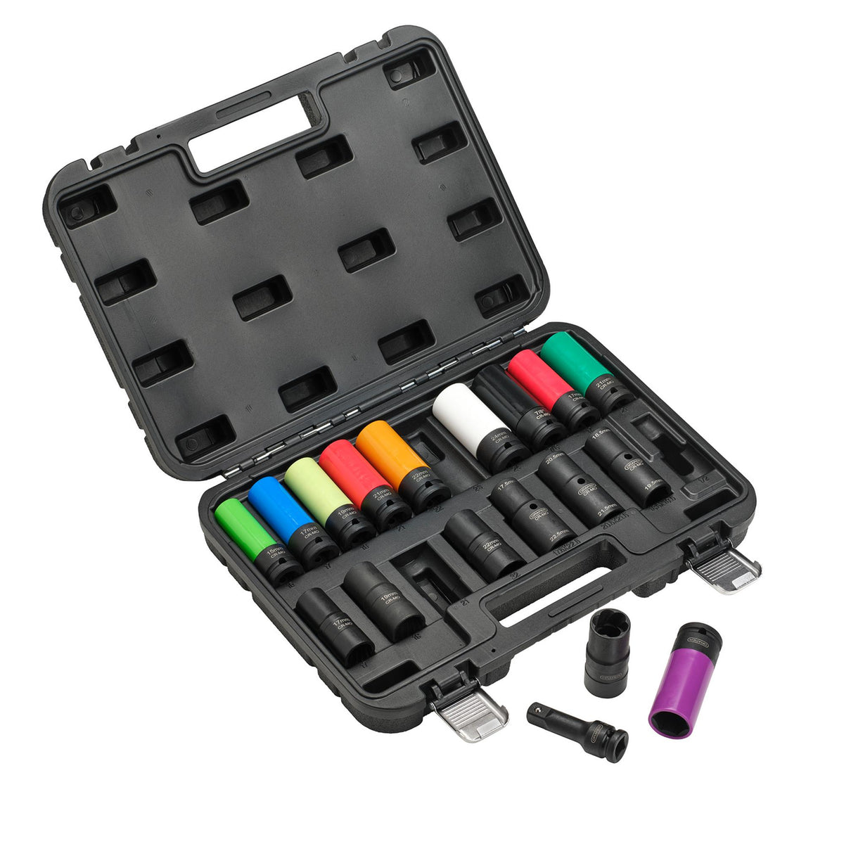 Wheel Nut Socket Set, 1/2" Sq. Dr. (18 Piece)