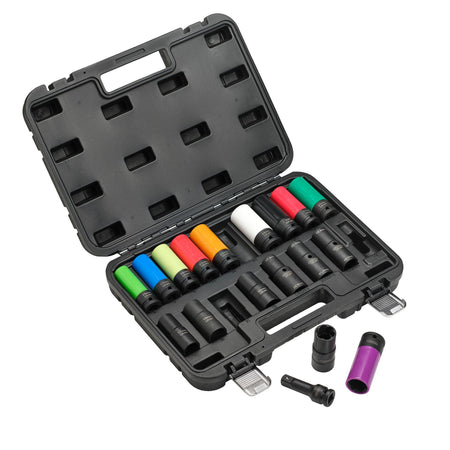 Wheel Nut Socket Set, 1/2" Sq. Dr. (18 Piece)