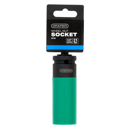 Wheel Nut Socket, 1/2" Sq. Dr., 21mm