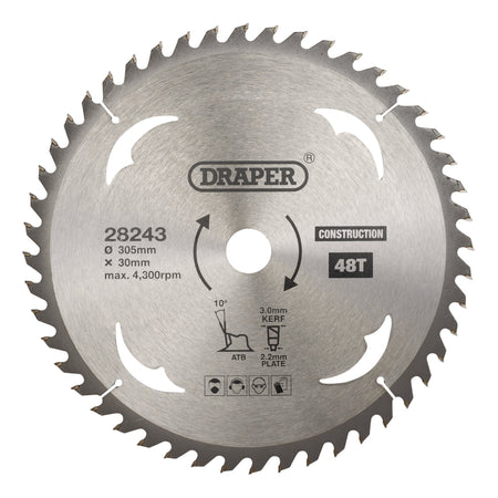 TCT Construction Circular Saw Blade, 305 x 30mm, 48T: Model No. SBC9