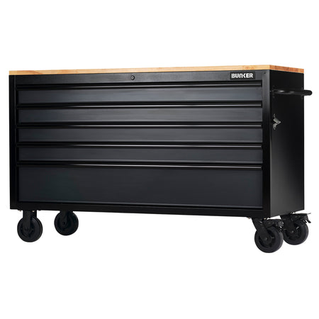 BUNKER 5 Drawer Workbench Roller Tool Cabinet, 61", Grey : Model No. B100-61G5D