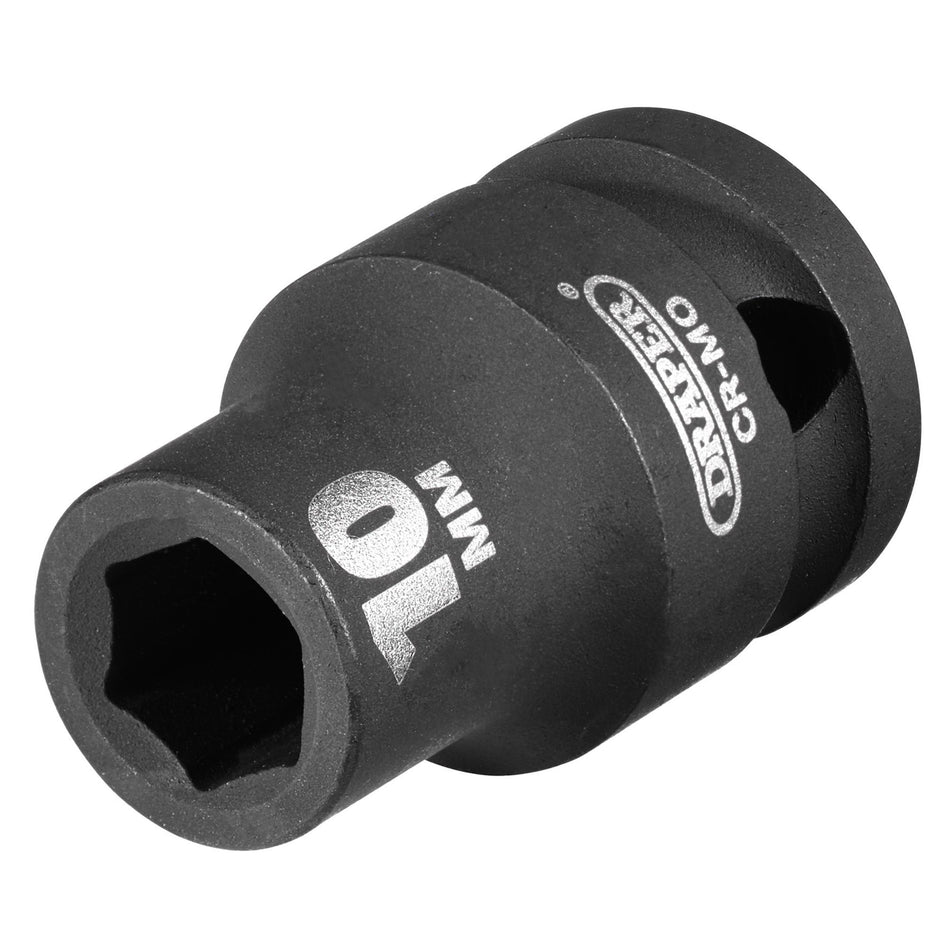 DRAPER Expert 10mm 1/2in. Square Drive Impact Socket: Model No.410MM
