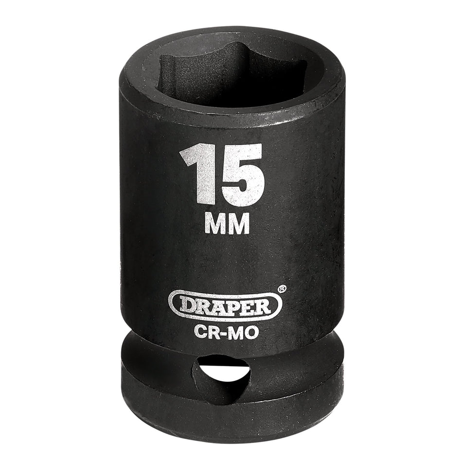 DRAPER Expert 15mm 1/2in. Square Drive Impact Socket: Model No.410MM