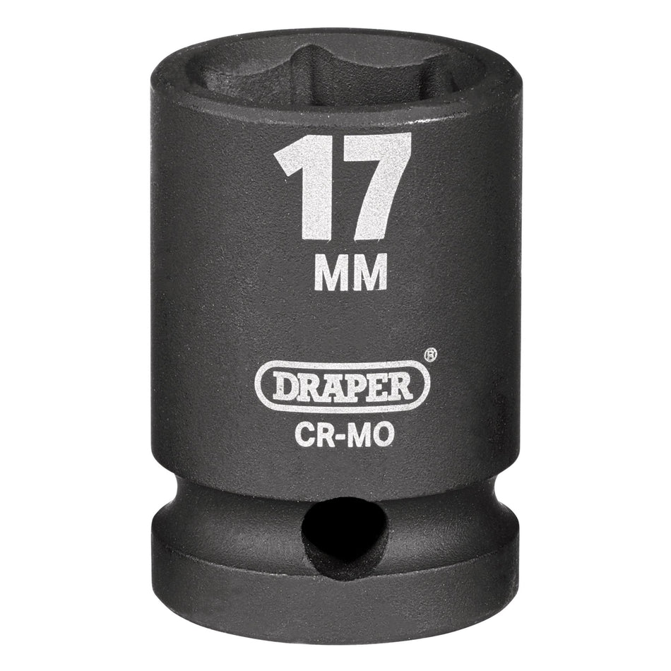 DRAPER Expert 17mm 1/2in. Square Drive Impact Socket: Model No.410MM