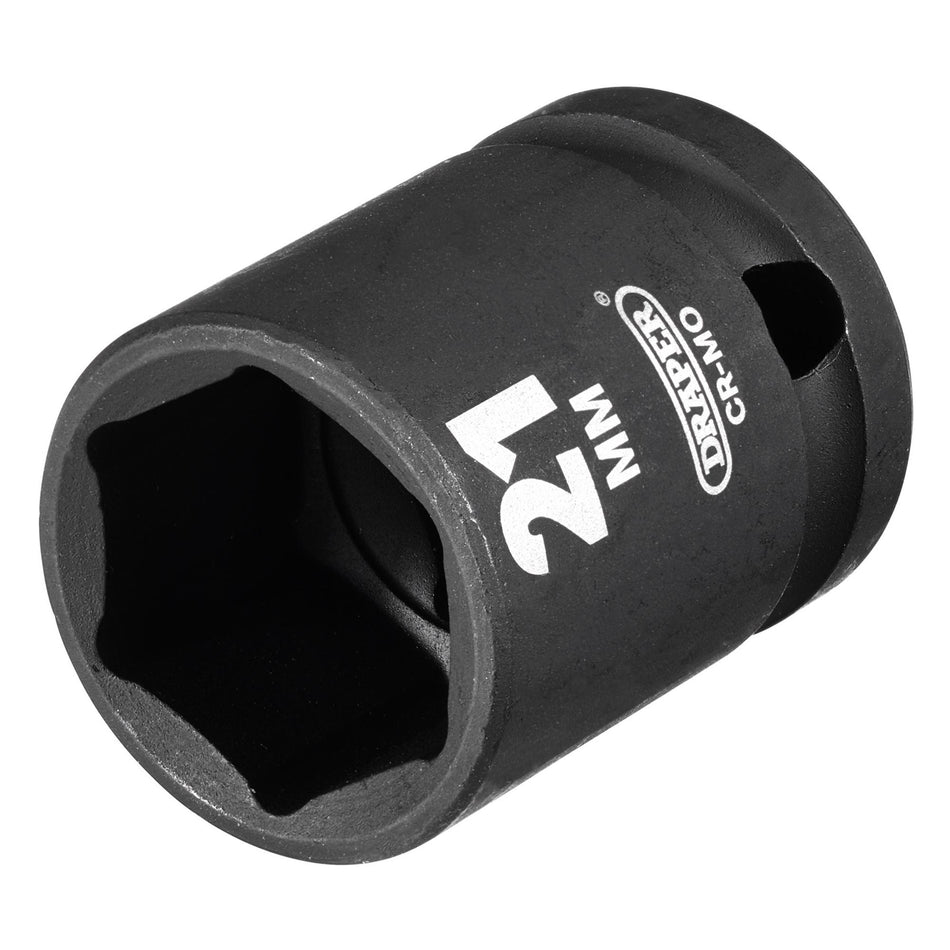 DRAPER Expert 21mm 1/2in. Square Drive Impact Socket: Model No.410MM