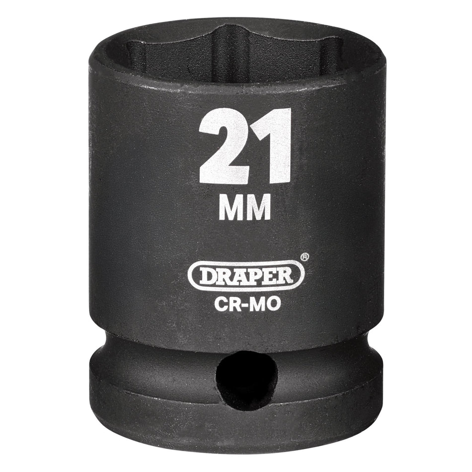 DRAPER Expert 21mm 1/2in. Square Drive Impact Socket: Model No.410MM