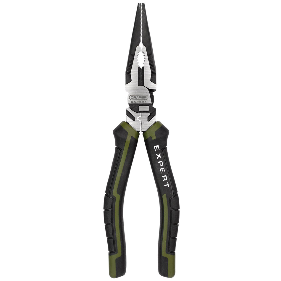 Draper Expert High Leverage Long Nose Pliers, 200mm : Model No. PL-EX/HLLP-200
