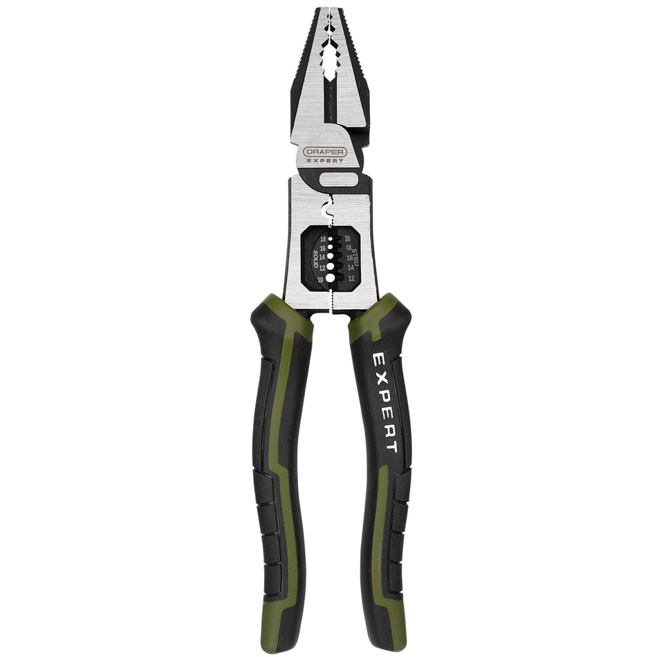 Draper Expert Combination Pliers with Wire Stripper, 200mm : Model No. PL-EX/CPWS-200