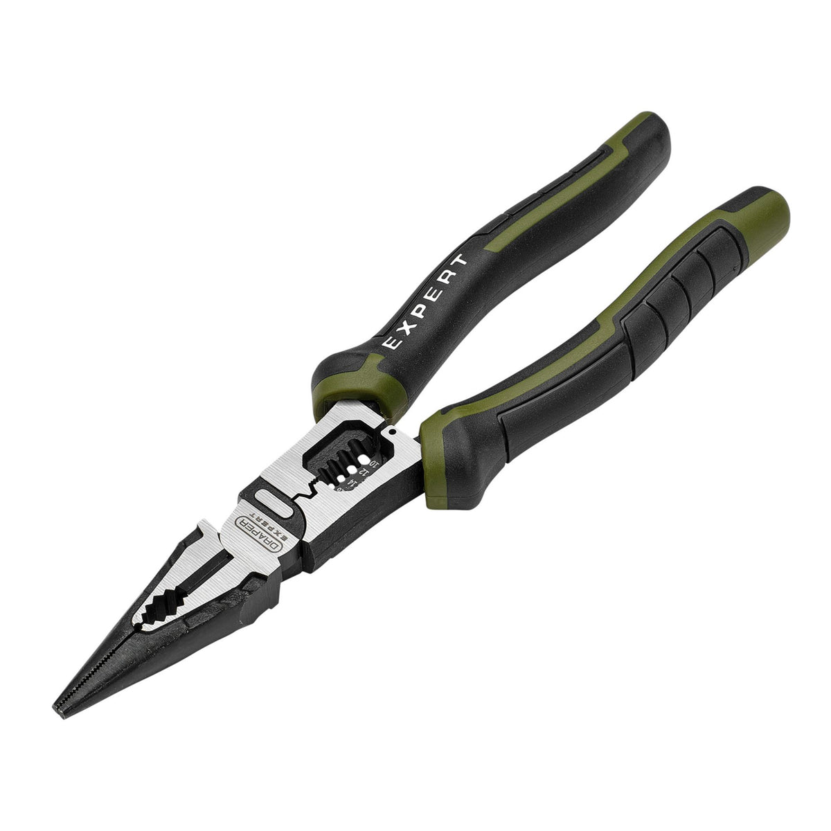 Draper Expert Long Nose Pliers with Wire Stripper, 200mm : Model No. PL-EX/LPWS-200