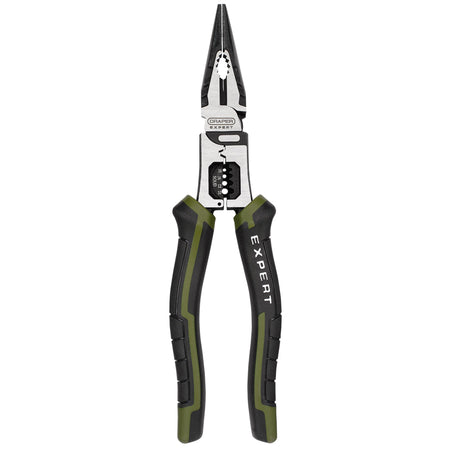 Draper Expert Long Nose Pliers with Wire Stripper, 200mm : Model No. PL-EX/LPWS-200
