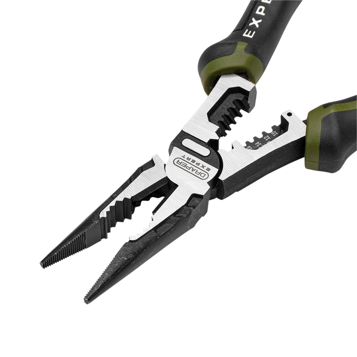 Draper Expert Long Nose Pliers with Wire Stripper, 200mm : Model No. PL-EX/LPWS-200