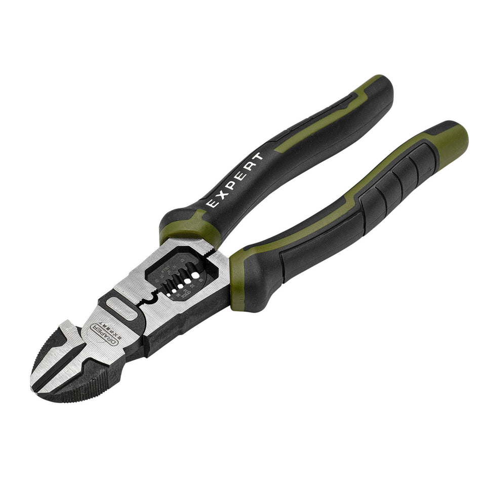 Draper Expert Side Cutters with Wire Stripper, 200mm : Model No. PL-EX/SCWS-200