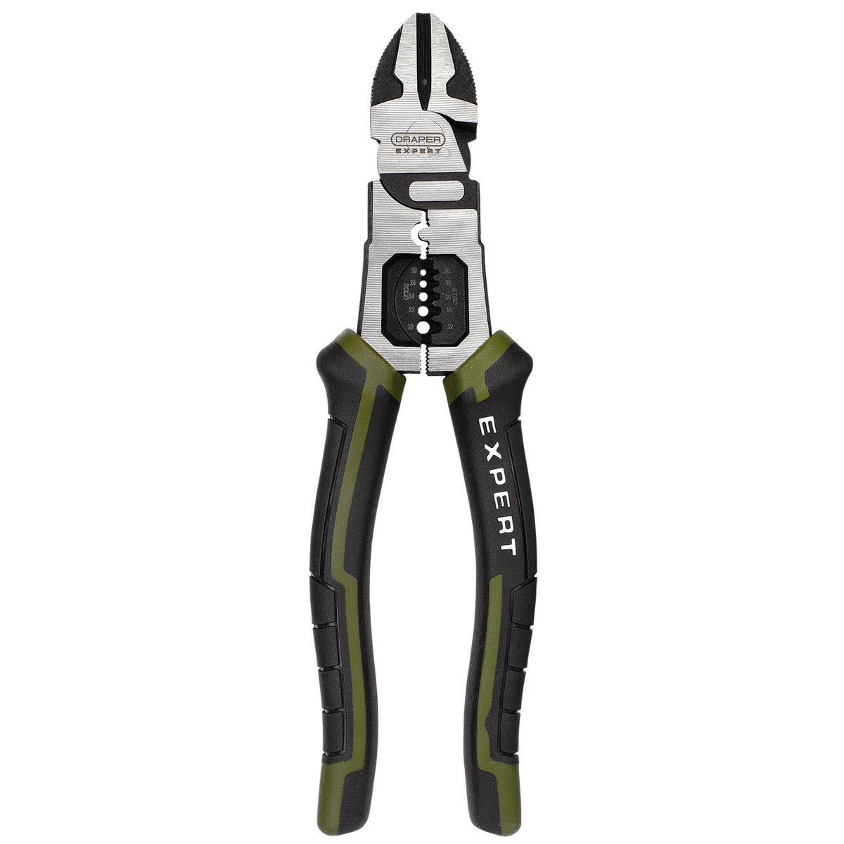 Draper Expert Side Cutters with Wire Stripper, 200mm : Model No. PL-EX/SCWS-200