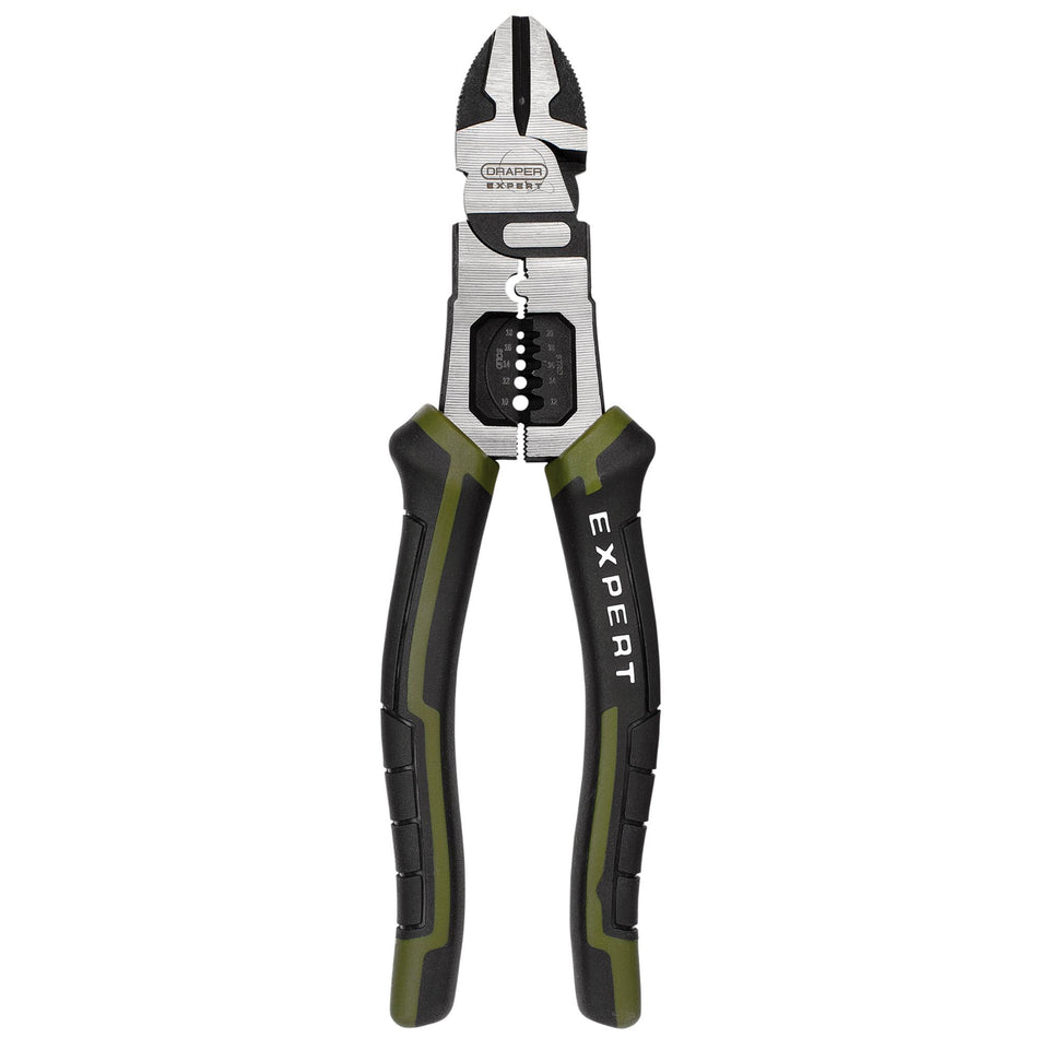 Draper Expert Side Cutters with Wire Stripper, 200mm : Model No. PL-EX/SCWS-200